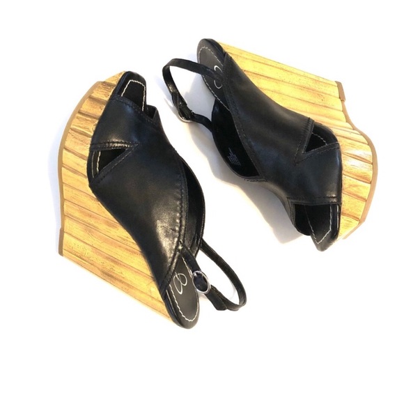 Jessica Simpson Shoes - 👡Jessica Simpson Blk Leather Ashlee Wedge sz 6.5